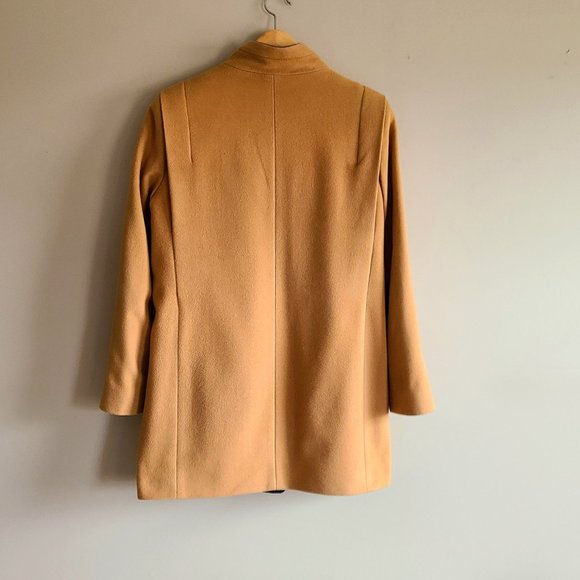 London Fog lambswool angora cashmere light caramel brown short coat. - Picture 3 of 13